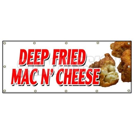 SIGNMISSION DEEP FRIED MAC N CHEESE BANNER SIGN macaroni and cheese baked hot B-120 Deep Fried Mac N Cheese